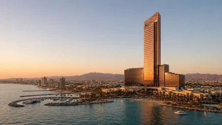 Wynn Al Marjan Island at sunset — project management based in Ras Al Khaimah